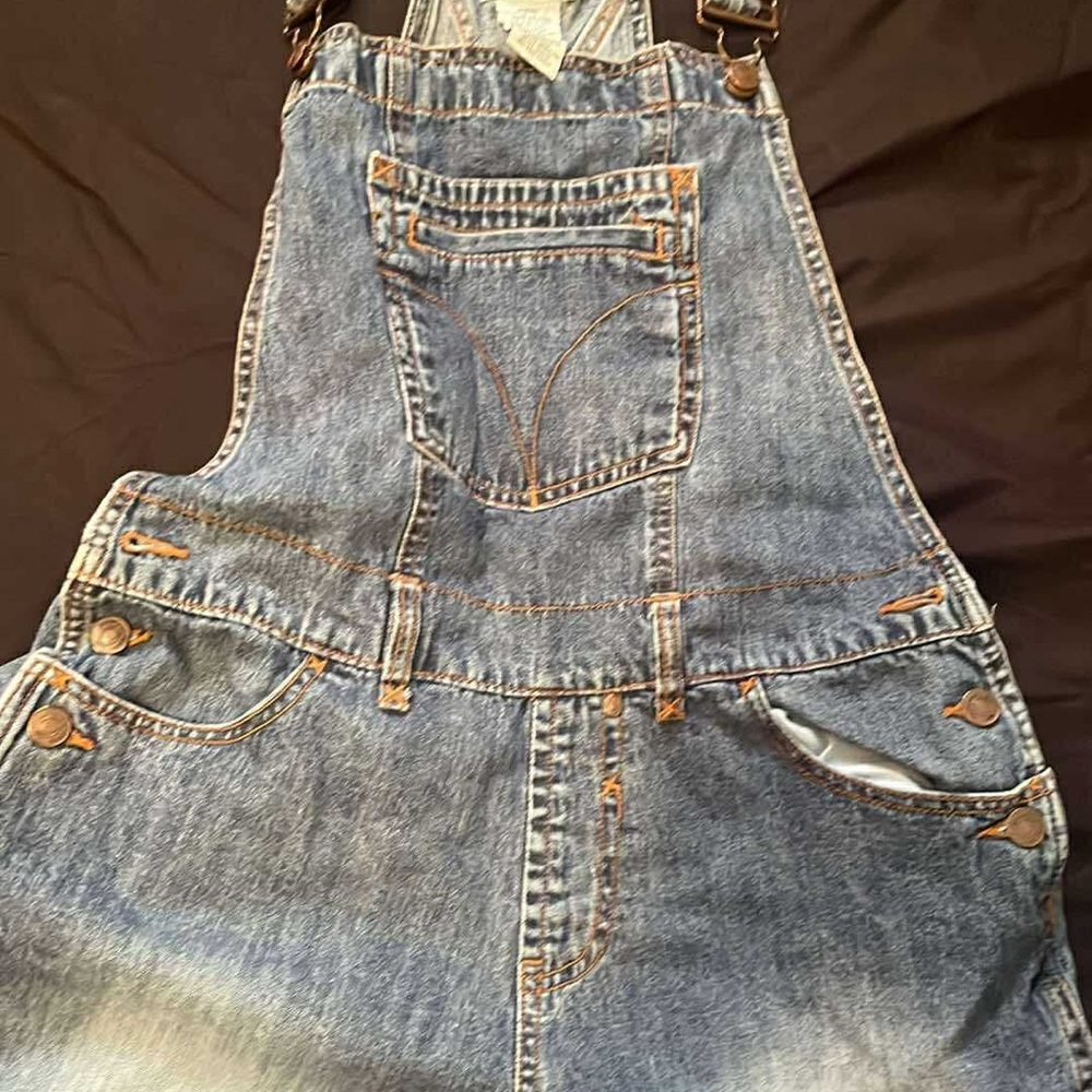 Denim Overalls with Pocket Detail